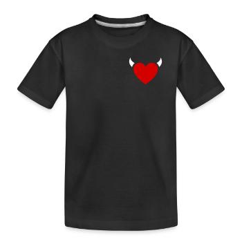 Petites Cornes de Cœur de Diable - T-shirt bio Premium Enfant - noir - Devant