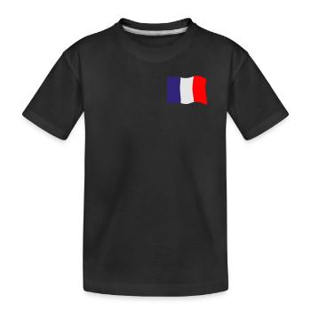 Frankreich Fahne - Kinder Premium Bio T-Shirt - Schwarz - Vorne