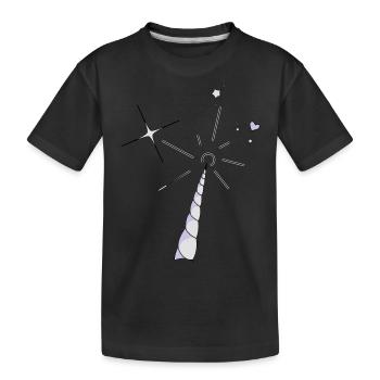 Einhorn Horn - Kinder Premium Bio T-Shirt - Schwarz - Vorne