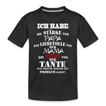 PAPA MAMA TANTE - Kinder Premium Bio T-Shirt - Schwarz - Vorne