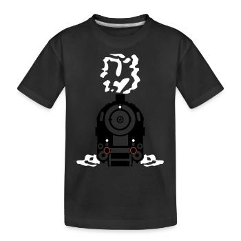 Dampflok Rauch Dampf Qualm - Kinder Premium Bio T-Shirt - Schwarz - Vorne