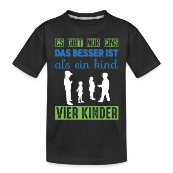 Vier Kinder - Kinder Premium Bio T-Shirt - Schwarz - Vorne