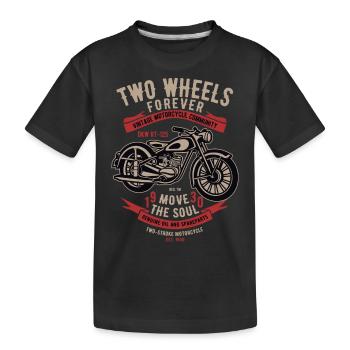 Two Wheels Forever Motorrad - Kinder Premium Bio T-Shirt - Schwarz - Vorne