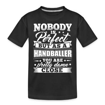 shirt handball drôle de handball Y'a personne de parfait - T-shirt bio Premium Enfant - noir - Devant