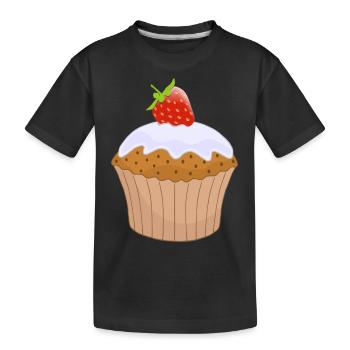 cupcake muffin cake kuchen backen bakery68 - Kinder Premium Bio T-Shirt - Schwarz - Vorne