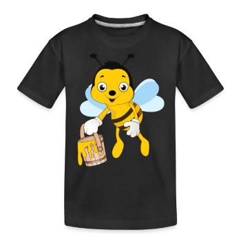 miel abeille apiculteur rucher abeille - T-shirt bio Premium Enfant - noir - Devant