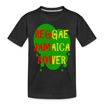 reggae jamaica power - Kids' Premium Organic T-Shirt - black - Front