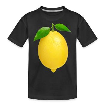 Zitrone - Kinder Premium Bio T-Shirt - Schwarz - Vorne