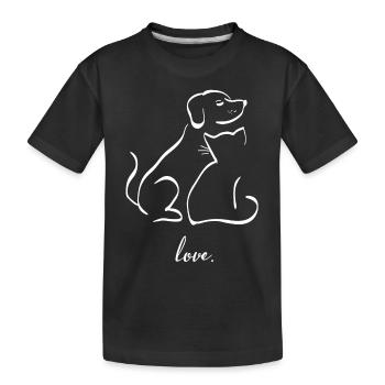 Amour des animaux - Chien et chat - T-shirt bio Premium Enfant - noir - Devant