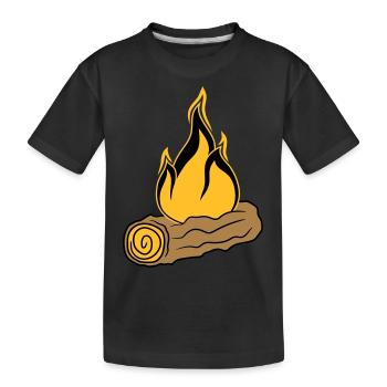 bois branche forêt arbre tronc gravure sur bois forêt feu son - T-shirt bio Premium Enfant - noir - Devant