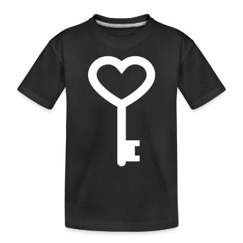 Schlüssel zum Herzen - Kinder Premium Bio T-Shirt - Schwarz - Vorne