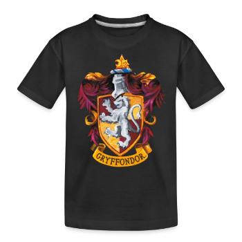 Harry Potter Emblem Gryffindor Painting - Kids' Premium Organic T-Shirt - black - Front