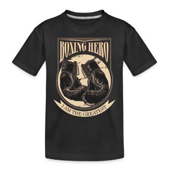 Boxing Hero - The Greatest - On Dark - Kinder Premium Bio T-Shirt - Schwarz - Vorne