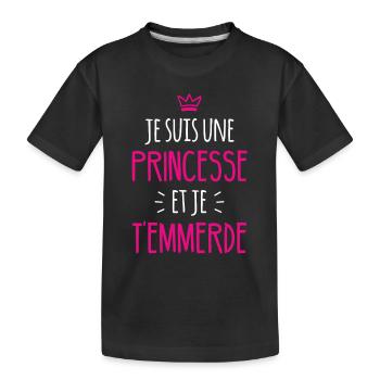 Je suis une princesse - T-shirt bio Premium Enfant - noir - Devant