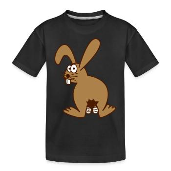 Osterhase mit ostereiern - Kinder Premium Bio T-Shirt - Schwarz - Vorne
