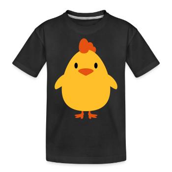 Süßes Kleines Hahn Küken - Kinder Premium Bio T-Shirt - Schwarz - Vorne
