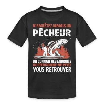 Chemise de pêcheur Papa pêcheur cadeau pêcheur - T-shirt bio Premium Enfant - noir - Devant