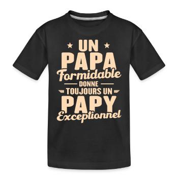 Papa Formidable - Papy Exceptionnel - T-shirt bio Premium Enfant - noir - Devant