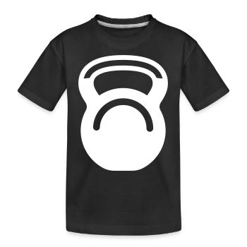 Hantel gewichte icon - Kinder Premium Bio T-Shirt - Schwarz - Vorne