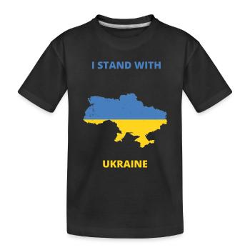 I stand with Ukraine - Kids' Premium Organic T-Shirt - black - Front