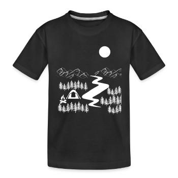 Camper Forest Nature Camping Outdoor Camping - Kids' Premium Organic T-Shirt - black - Front