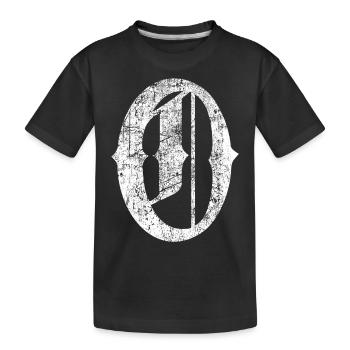 Tshirt alphabet initial O - Kids' Premium Organic T-Shirt - black - Front