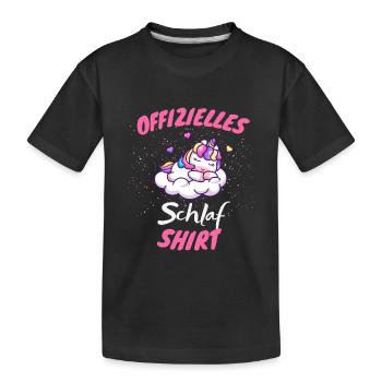 Schlafendes Tier Offizielles Schlaf Shirt Einhorn - Kinder Premium Bio T-Shirt - Schwarz - Vorne