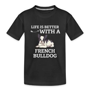 Frenchie Dogs Drôle Français Bulldog - T-shirt bio Premium Enfant - noir - Devant