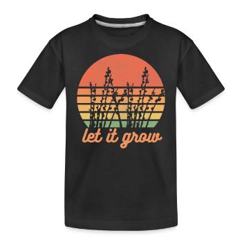 Croissance, Printemps, Durabilité, rétro - T-shirt bio Premium Enfant - noir - Devant