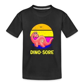 Dino - Sore Funny Dinosaur Pun - Kids' Premium Organic T-Shirt - black - Front