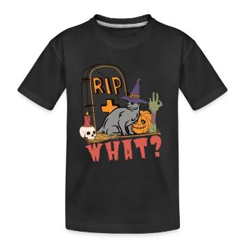 Mignon et effrayant chat d’Halloween bleu russe - T-shirt bio Premium Enfant - noir - Devant