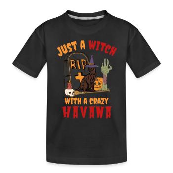 Mignon et effrayant chat d’Halloween de La Havane - T-shirt bio Premium Enfant - noir - Devant