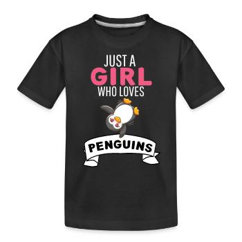 Antarctic Zoo Animal Girl Gift Penguin - Kids' Premium Organic T-Shirt - black - Front