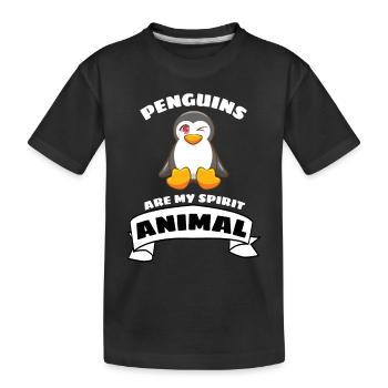 Antarctic Zoo Animal Gift Cute Penguin - Kids' Premium Organic T-Shirt - black - Front