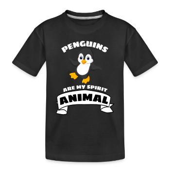Cute Zoo Animal Funny Gift Penguin - Kids' Premium Organic T-Shirt - black - Front
