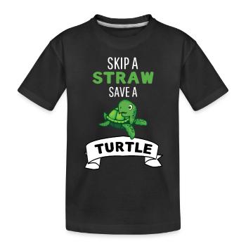 Ozean Tier Geschenk Rette eine Schildkröte - Kinder Premium Bio T-Shirt - Schwarz - Vorne