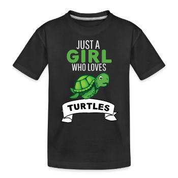 Océan Animal De Mer Animal Fille Cadeau Tortue - T-shirt bio Premium Enfant - noir - Devant