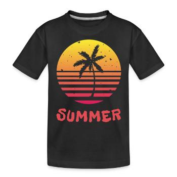 Sunset Palms - Kids' Premium Organic T-Shirt - black - Front