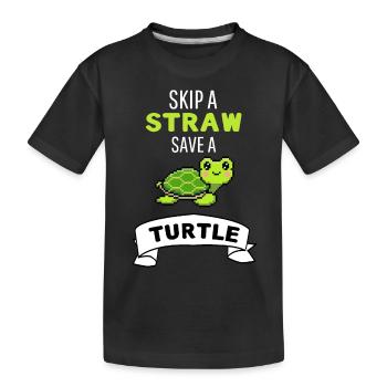 Meerestier Lustiges Geschenk Niedliche Schildkröte - Kinder Premium Bio T-Shirt - Schwarz - Vorne