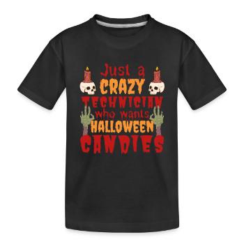 Gruselig lustig Halloween Spruch Techniker - Kinder Premium Bio T-Shirt - Schwarz - Vorne