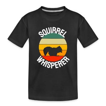 Animal Lovers Nature Forest Animal Retro Squirrel - Kids' Premium Organic T-Shirt - black - Front