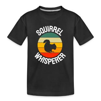 Forest Dweller Nature Animal Retro Squirrel - Kids' Premium Organic T-Shirt - black - Front