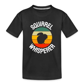Squirrel Whispering Forest Animal Retro Squirrel - Kids' Premium Organic T-Shirt - black - Front