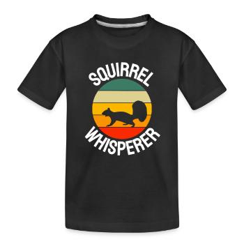 Retro Squirrel Whisperer - Kids' Premium Organic T-Shirt - black - Front