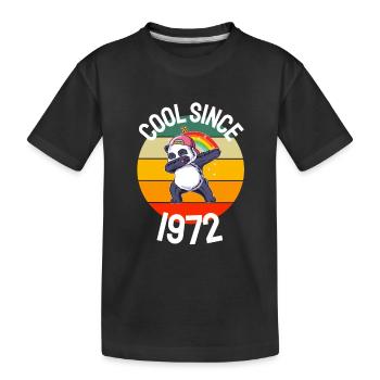 Cool Seit 1972 Retro Dabbing Panda 50. Geburtstag - Kinder Premium Bio T-Shirt - Schwarz - Vorne