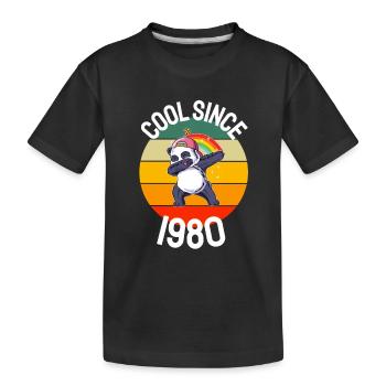 Cool Seit 1980 Retro Dabbing Panda 42. Geburtstag - Kinder Premium Bio T-Shirt - Schwarz - Vorne