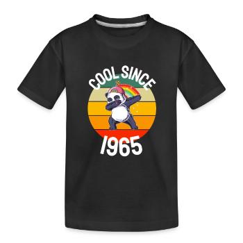 Cool Since 1965 Retro Dabbing Panda 57th Birthday - Kids' Premium Organic T-Shirt - black - Front