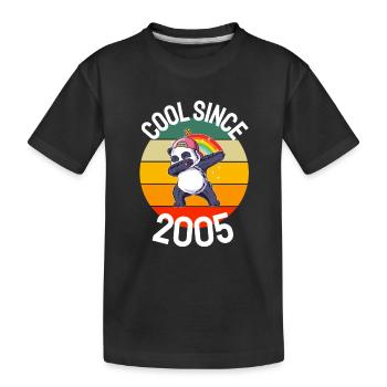 Cool Seit 2005 Retro Dabbing Panda 17. Geburtstag - Kinder Premium Bio T-Shirt - Schwarz - Vorne