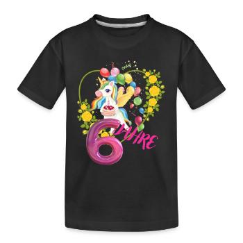 Sechster Geburtstag - Kinder Premium Bio T-Shirt - Schwarz - Vorne