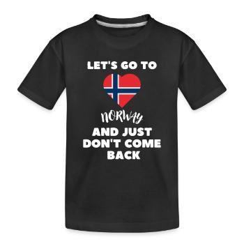 Drapeau norvégien Cadeau de cœur Drôle norvège - T-shirt bio Premium Enfant - noir - Devant